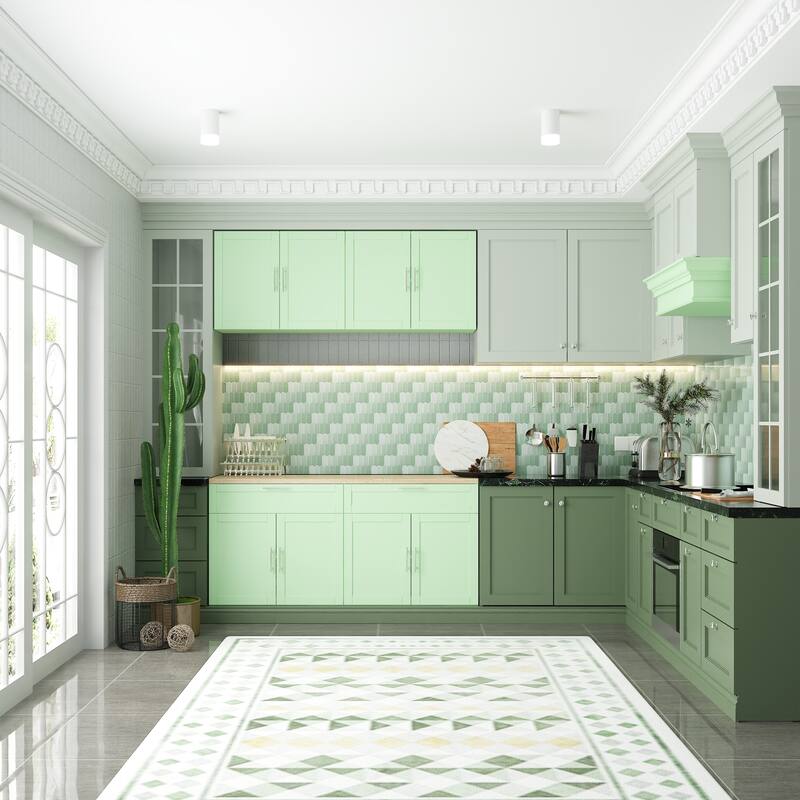 2 Piece Modular Closet Storage Set with Floor and Wall Cabinets Pantry