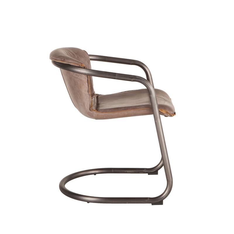 Chiavari Distressed Jet Brown Leather Dining Chair