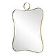 preview thumbnail 4 of 5, Curved Silhouette Framed Vanity Mirror 33" Antique Brass Finish
