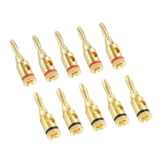 Banana Plug Jack Connector One Screw Type 4mm Gold-Plated Copper Red ...