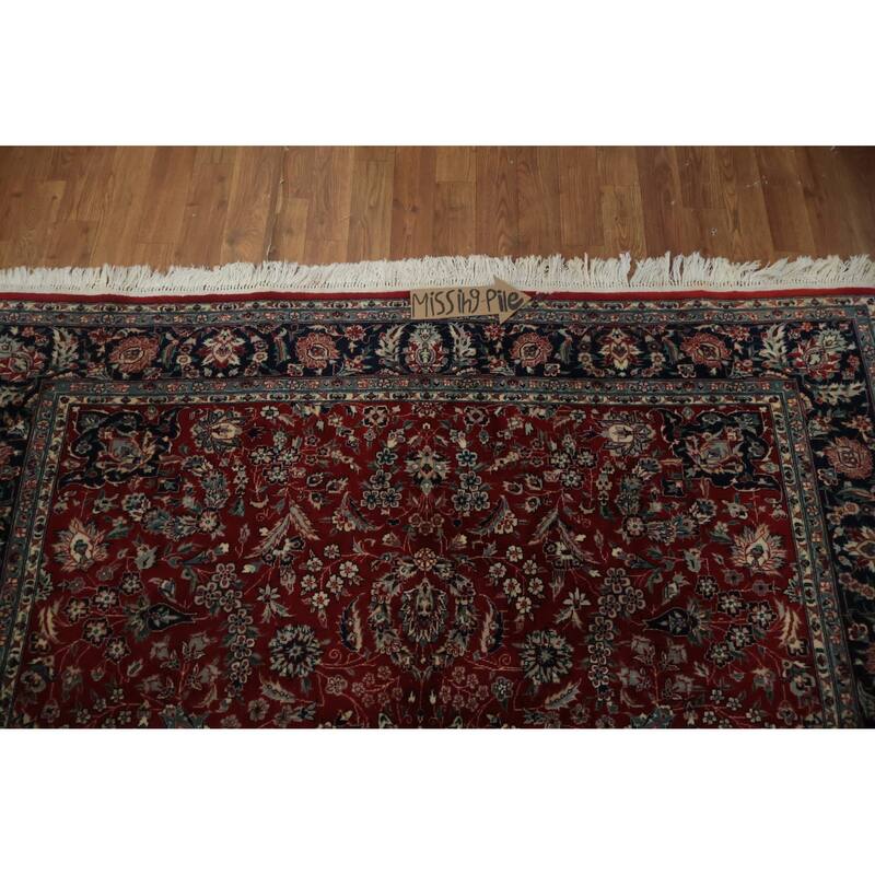 Hand Knotted Oriental 100% Wool Carpet Traditional Floral Red Tabriz Area Rug - 8' 8'' X 5' 9''