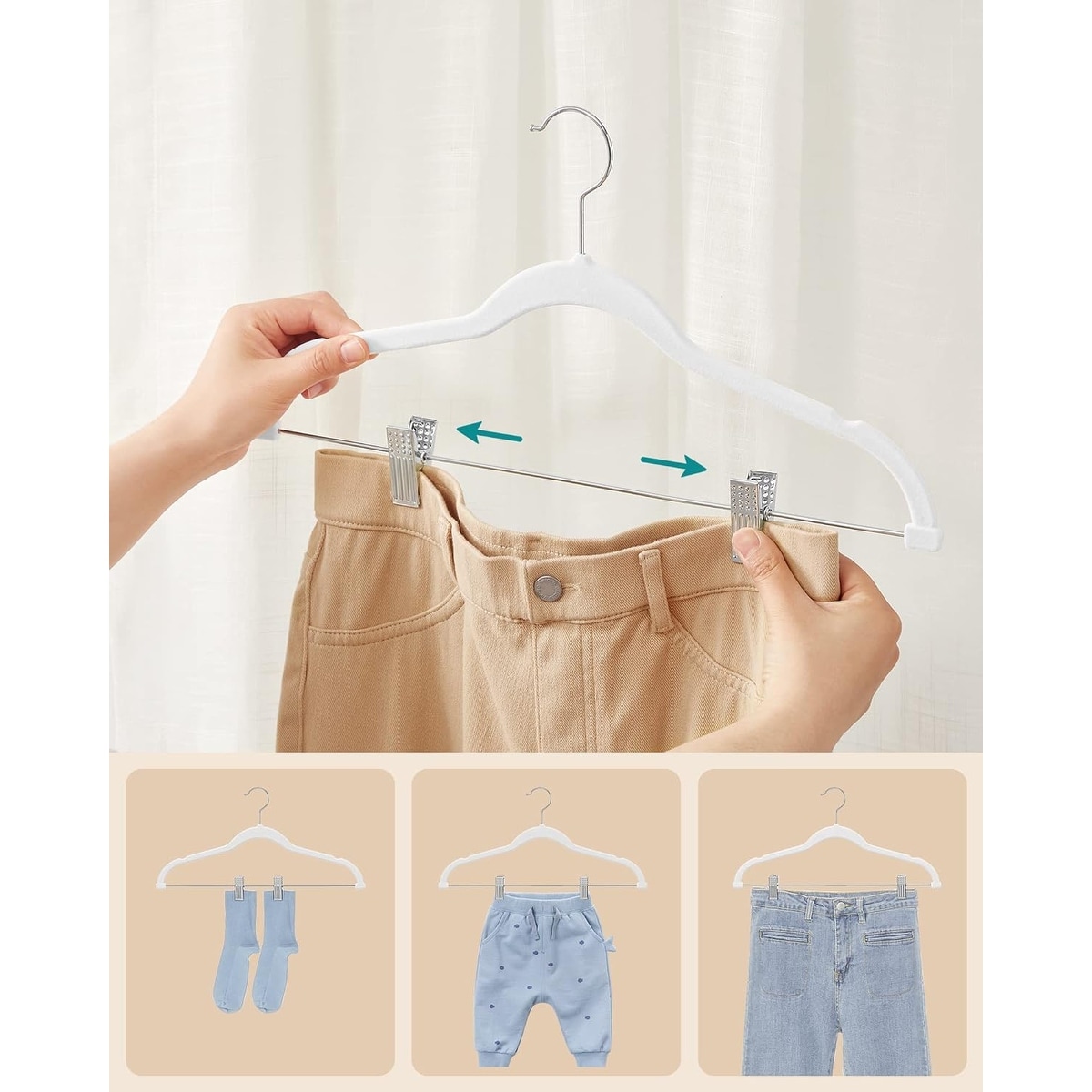 SONGMICS 30 Packs Velvet Hangers Skirt Pants Hangers with