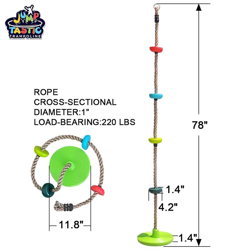 50ft Ninja Slackline Jungle Swing Gym Ninja Warrior Obstacle Course for Kids with Climbing Rope Disc Swing Set