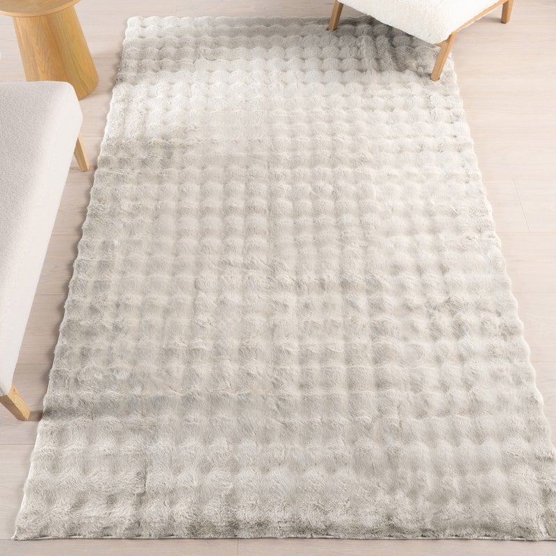 Nuloom Jeni Solid Plush Machine Washable Area Rug - 5' x 8' - Grey - Rectangle