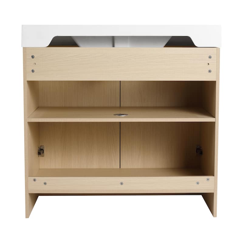 Malwee 30"/36"/48"/60" Bathroom Vanity with Sink, FreeStanding Vanity with Soft Close Doors and adjustable shelf