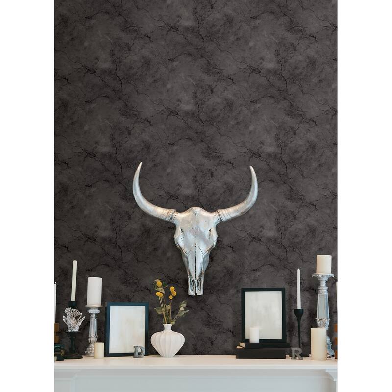 NuWallpaper Black Hayden Peel and Stick Wallpaper