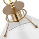preview thumbnail 3 of 2, Outpost 1 Light Medium Pendant Matte White with Burnished Brass