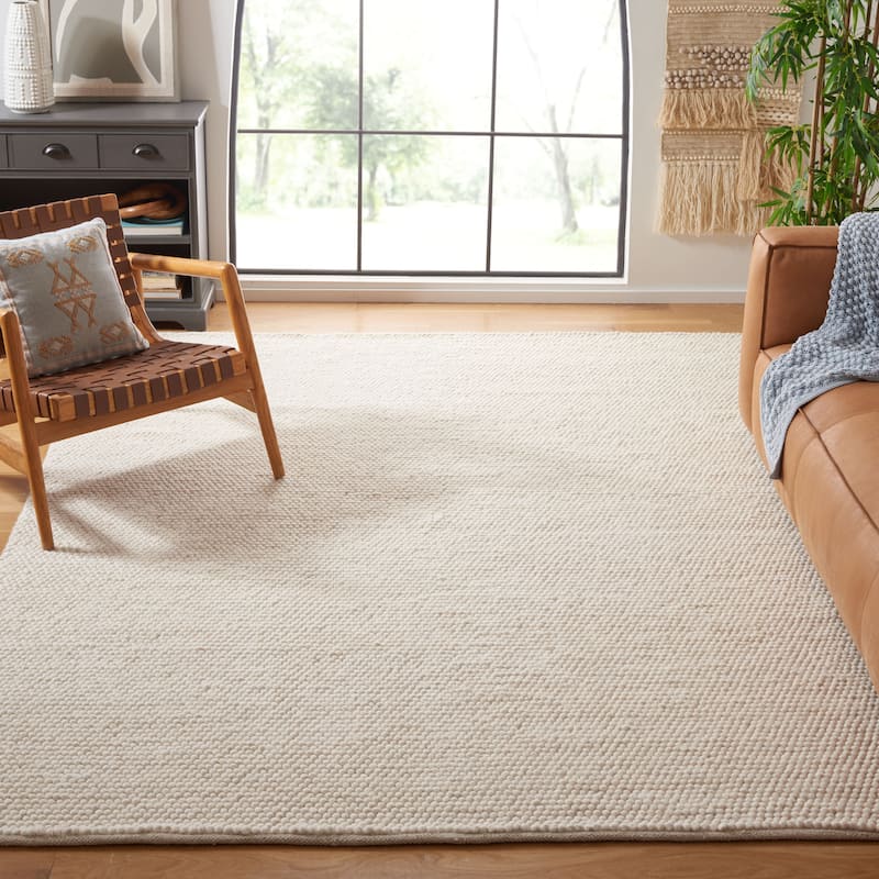 SAFAVIEH Handmade Natura Kinuko Wool Rug - 12' Square - Ivory