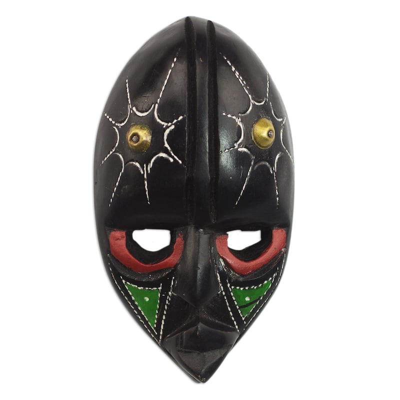 Novica Handmade Stellar Thoughts African Wood Mask - Black