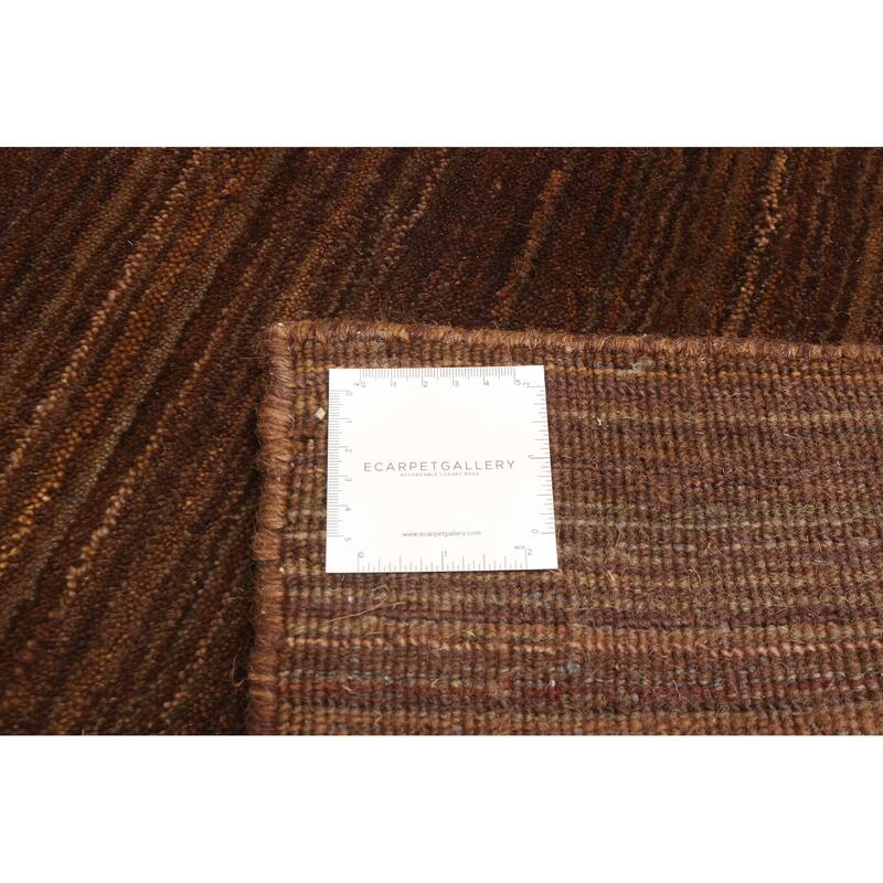 ECARPETGALLERY Hand Loomed Kashkuli Gabbeh Dark Brown Wool Rug - 3'11 x 6'0