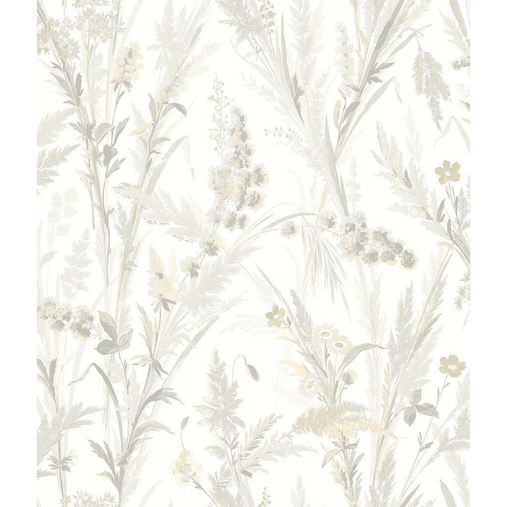 Botanical Gloucester Hillaire Wheat Meadow 33 ft L X 20.5 in W Wallpaper.