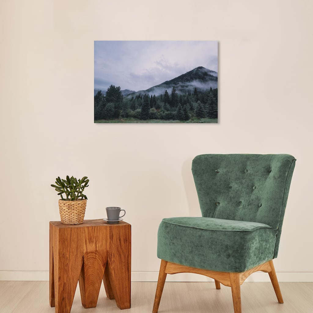 Wynwood Studio Canvas Nature and Landscape Cloudy Sky Forest Green and Dark Green Modern & Contemporary Wall Art Canvas Print