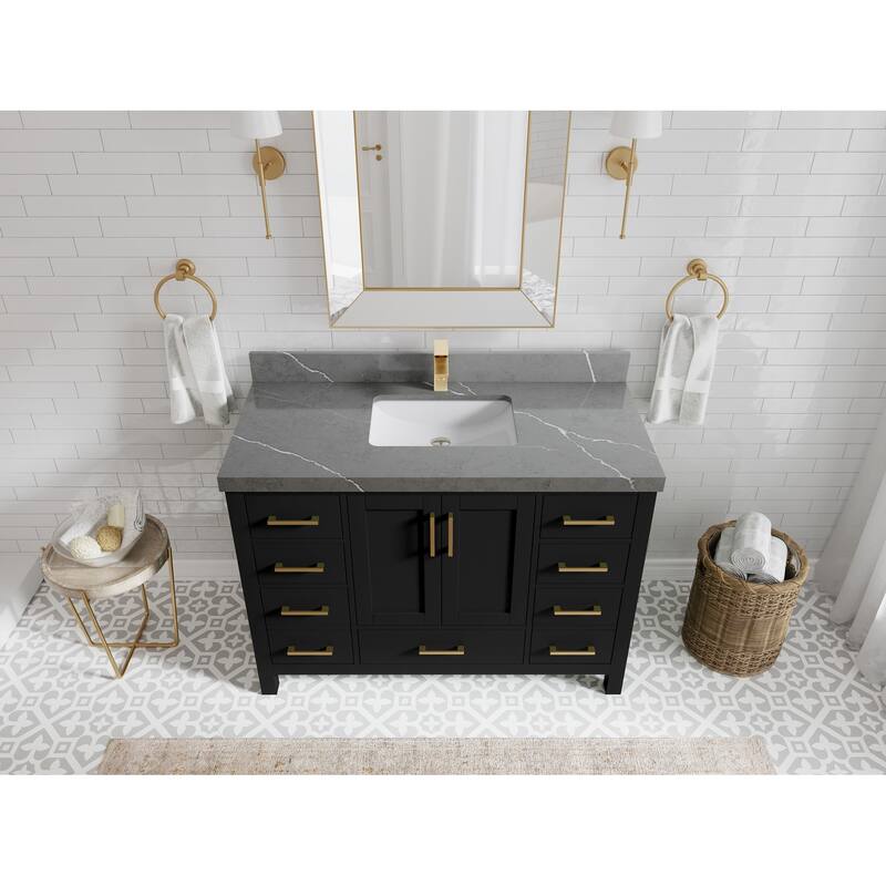 Willow Collection 48 in. W x 22 in. D Malibu Single Sink Bathroom Vanity with Countertop
