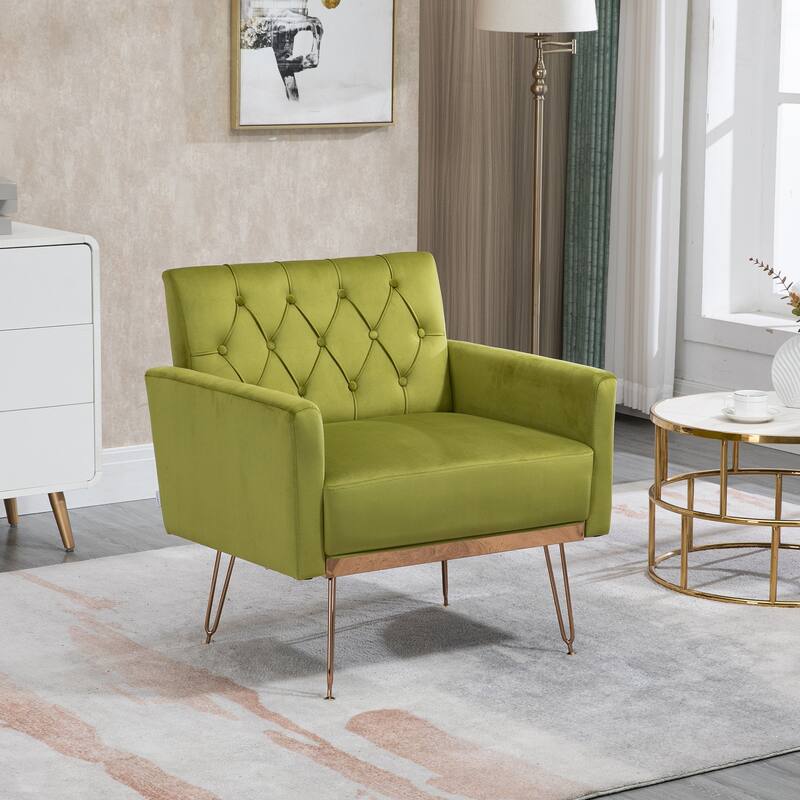 Modern Velvet Single Reading Chairs with Arm Set of 2