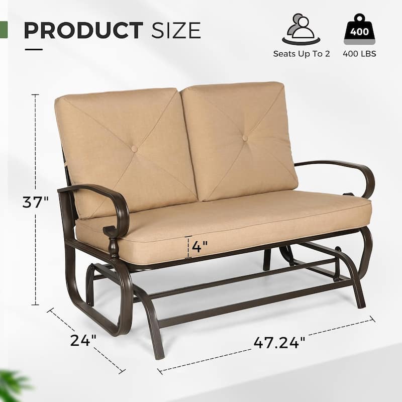 Nista 2 Person Outdoor Patio Glider Garden Bench Rocker Chair by Havenside Home