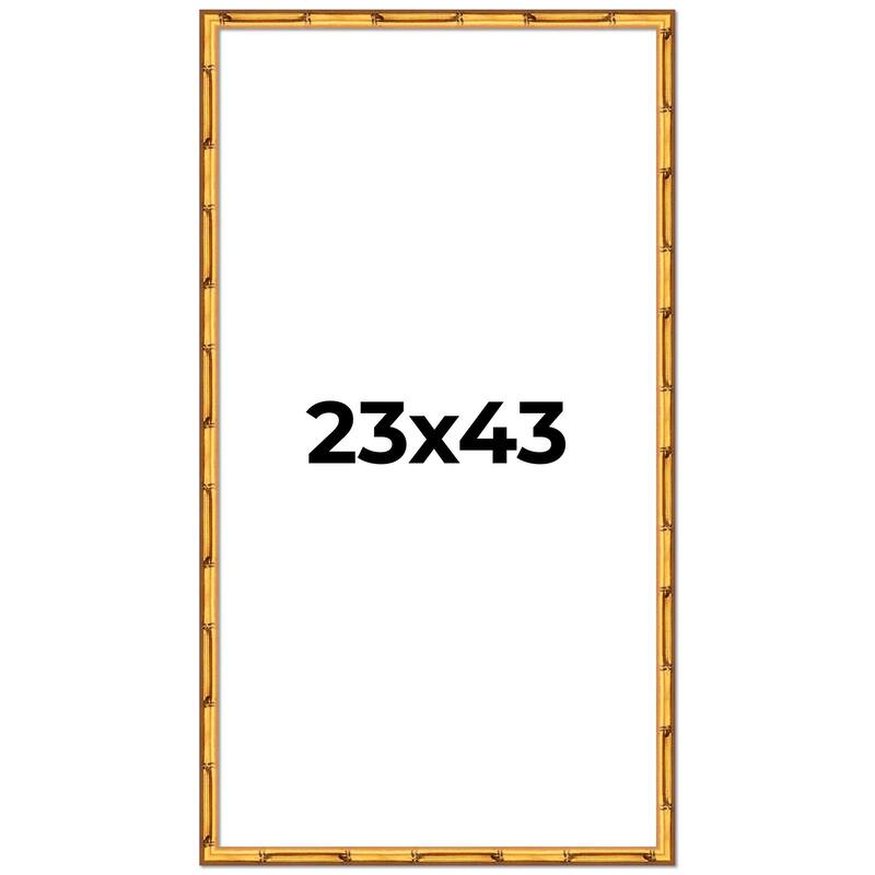 23x43 Frame Gold Bamboo Picture Frame Modern Photo Frame Includes UV Acrylic Shatter Guard Front Acid Free Foam Backing Board