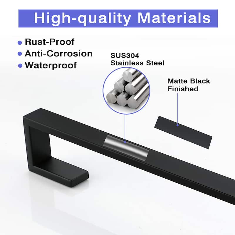 24 in. Square Wall Mounted Towel Bar Stainless Steel Towel Holder