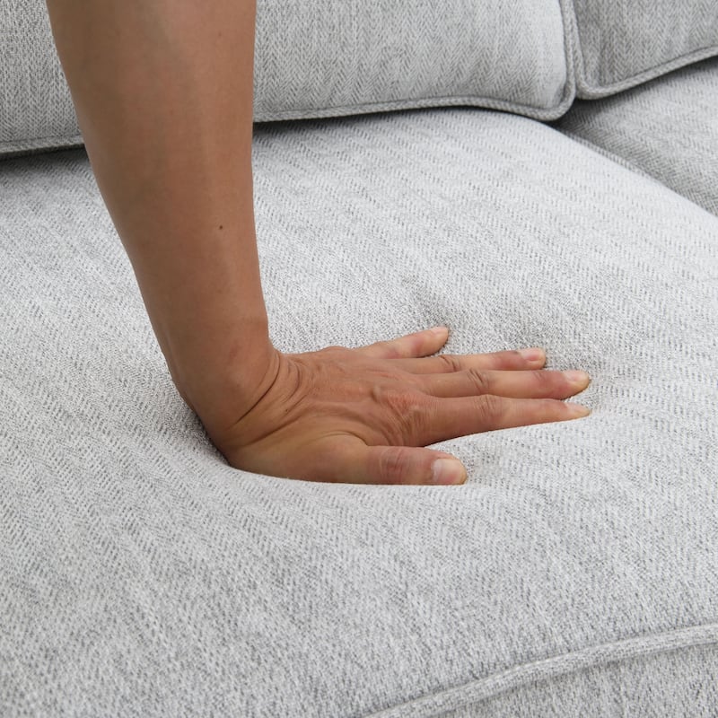 Furniture of America Maevy Chenille Sofa with Accent Pillows