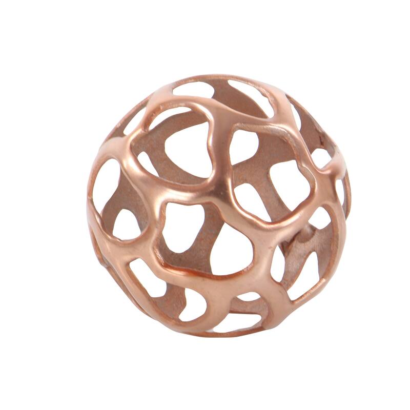 Contemporary Aluminum Metal Geometric Sculpture (Set of 3) - Silver, Copper, Brass