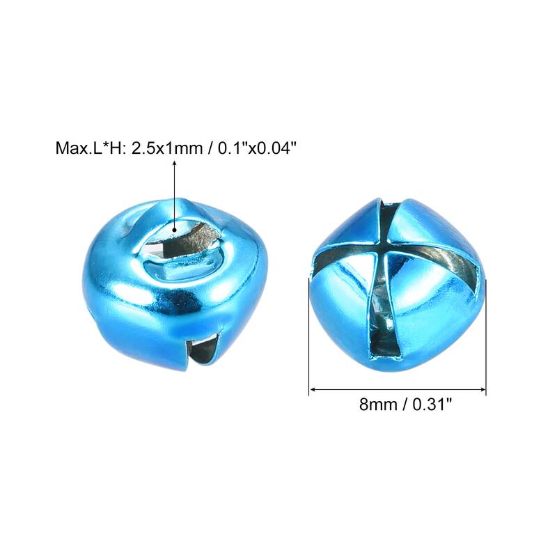Jingle Bells, 24pcs Small Bells for Crafts DIY Christmas - Blue - 8mm