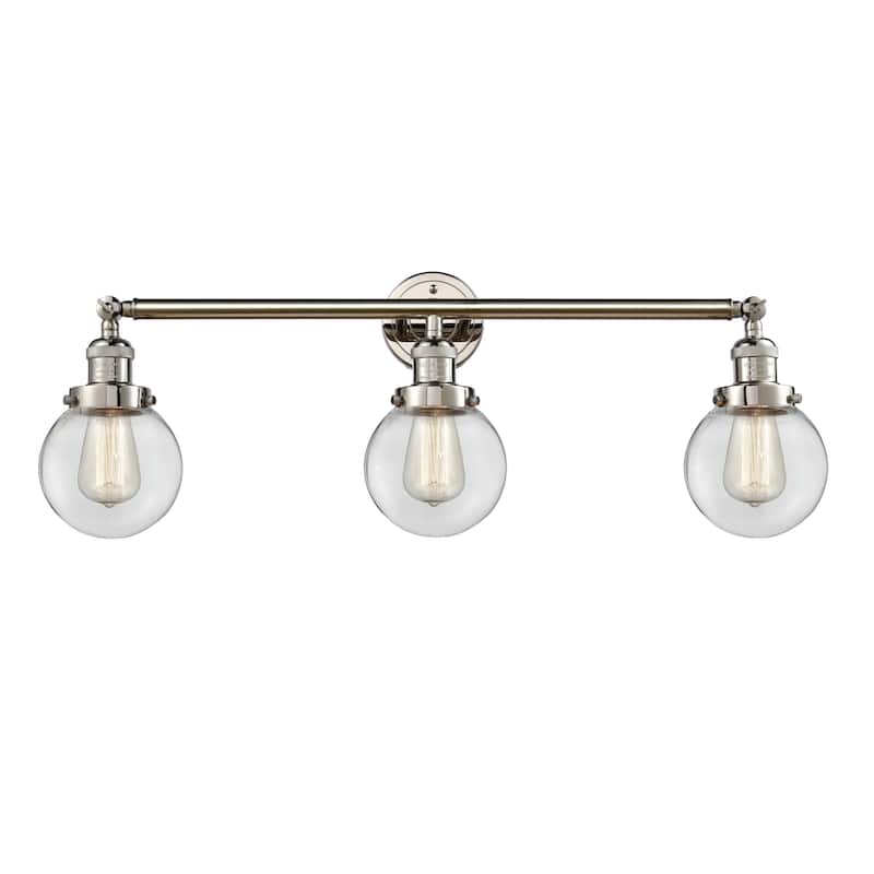 Innovations Lighting Beacon 3 Light 30" Wide Bathroom Vanity Light - Polished Nickel / Clear