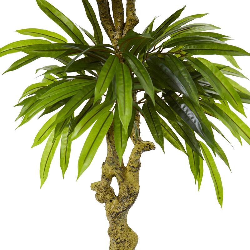 Artificial Mango Tree Indoor Outdoor Slim - 4.5ft Home Decor Accent Plant - Green - 41-50 Inches