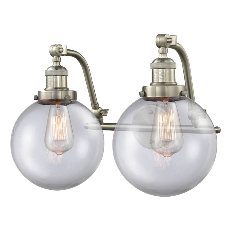 Innovations Lighting Beacon 2 Light 18" Wide Bathroom Vanity Light - Brushed Satin Nickel / Clear