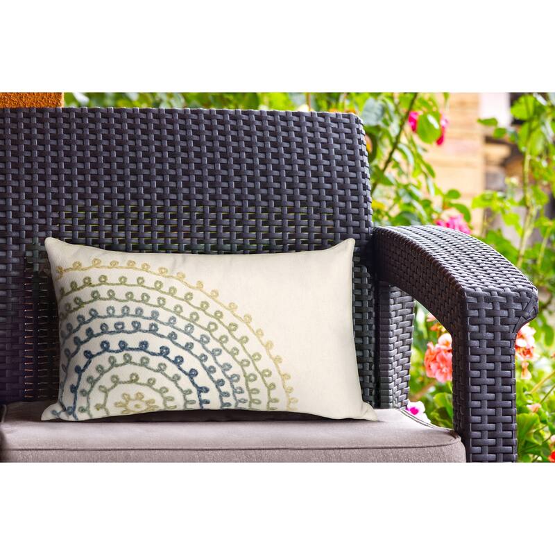 Liora Manne Visions III Ombre Threads Indoor/Outdoor Pillow Cool 12" x 20"