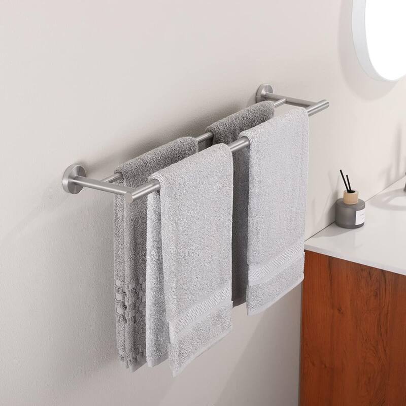 23.6" Wall Mounted Towel Bar - Silver