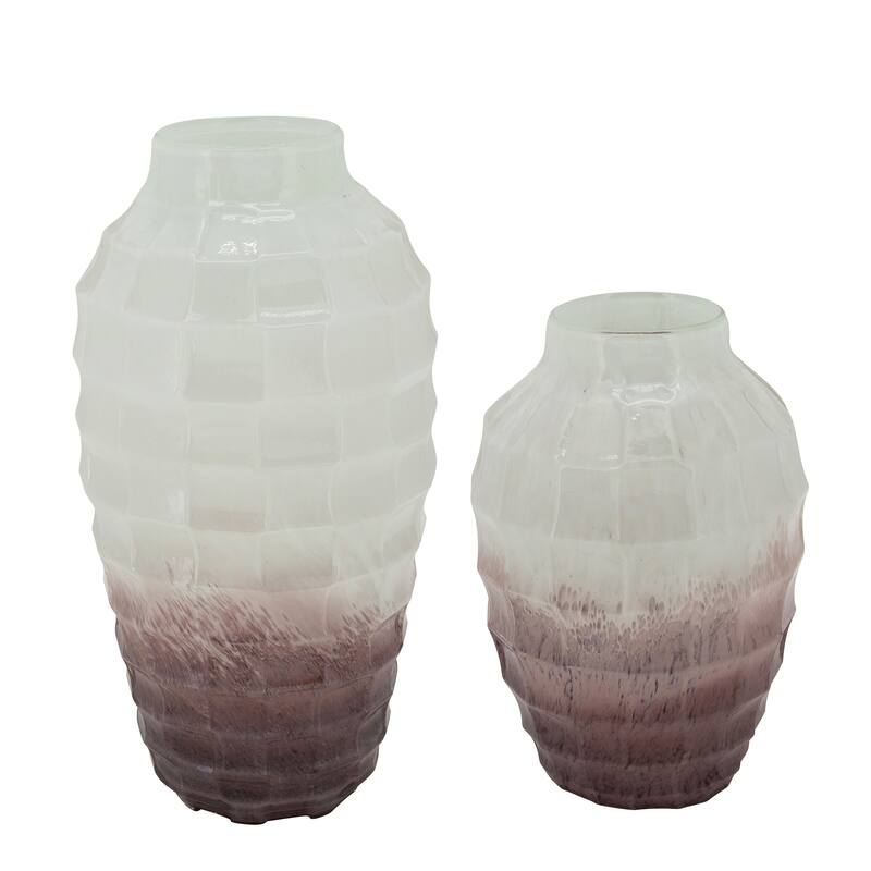 Sagebrook Home Glass 2Tone Blush Round Vase