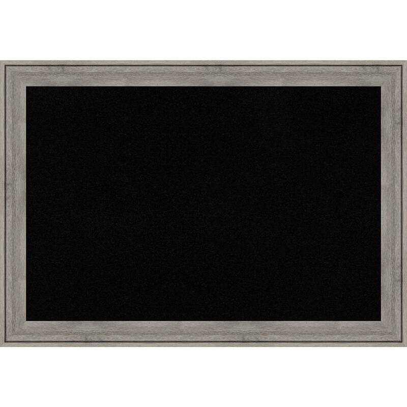 Regis Barnwood Grey Wood Framed Black Corkboard Bulletin Board