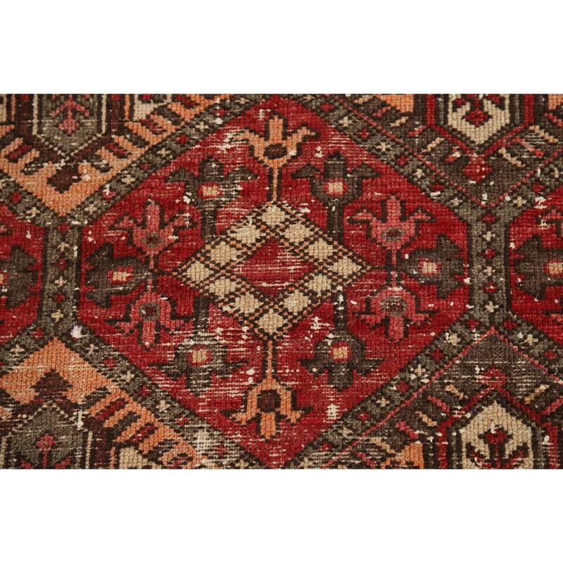 All-Over Geometric Bakhtiari Persian Area Rug Hand-Knotted Wool Carpet - 4'5" x 6'7"