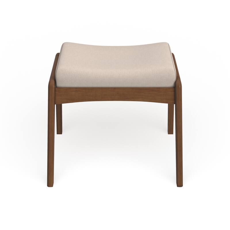 Carson Carrington Forssa Mid-century Walnut Upholstered Ottoman
