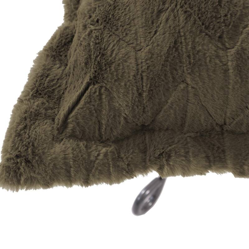 Allan Andrews Scroll Puff Ottoman with Titanium Frame & Cover, Angora Collection