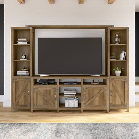 Cottage Grove Farmhouse TV Stand with Shelves by Bush Furniture