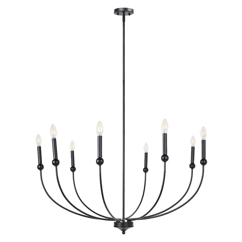 Oriea Modern Farmhouse 12-Light Black Wheel Chandelier Classic Candle Light for Dining Living Room