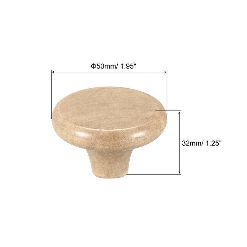 Universal Pot Lid Knob, Wooden Replacement Knob for Pan Pot Cover 2pcs - Wood Color - 50x32mm