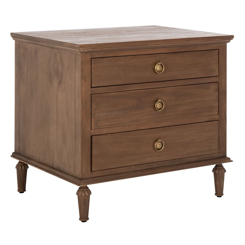 SAFAVIEH Couture Firyal 3-Drawer Wood Nightstand