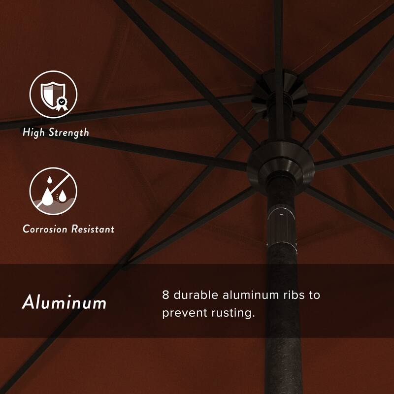 California Umbrella 9' Rd Alum Crank Open Auto Tlit Patio Umbrella