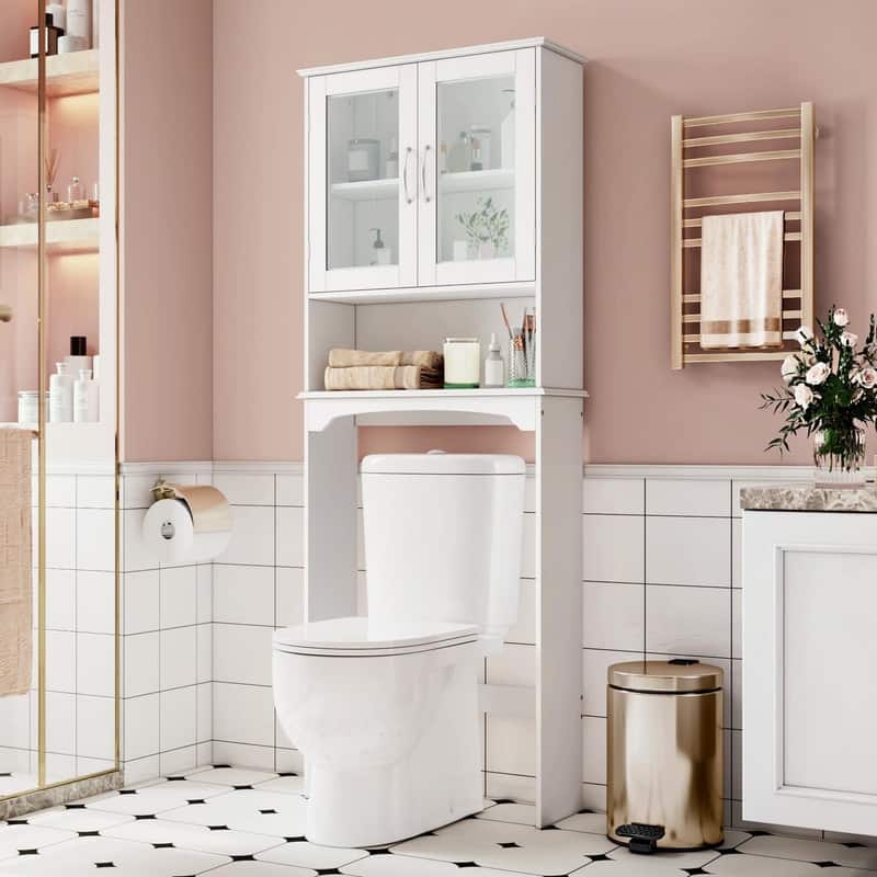 Over The Toilet Storage Cabinet - 9"D x 25"W x 66"H