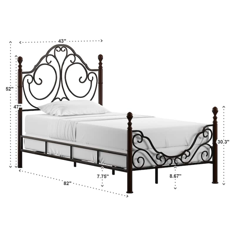 LeAnn Graceful Scroll Bronze Finish Iron Bed by iNSPIRE Q Classic