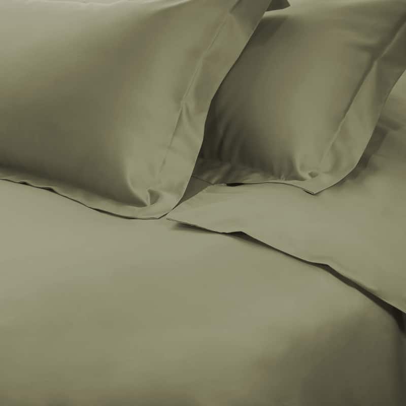 Superior Egyptian Cotton 650 Thread Count Solid Duvet Cover Set - Sage - Twin