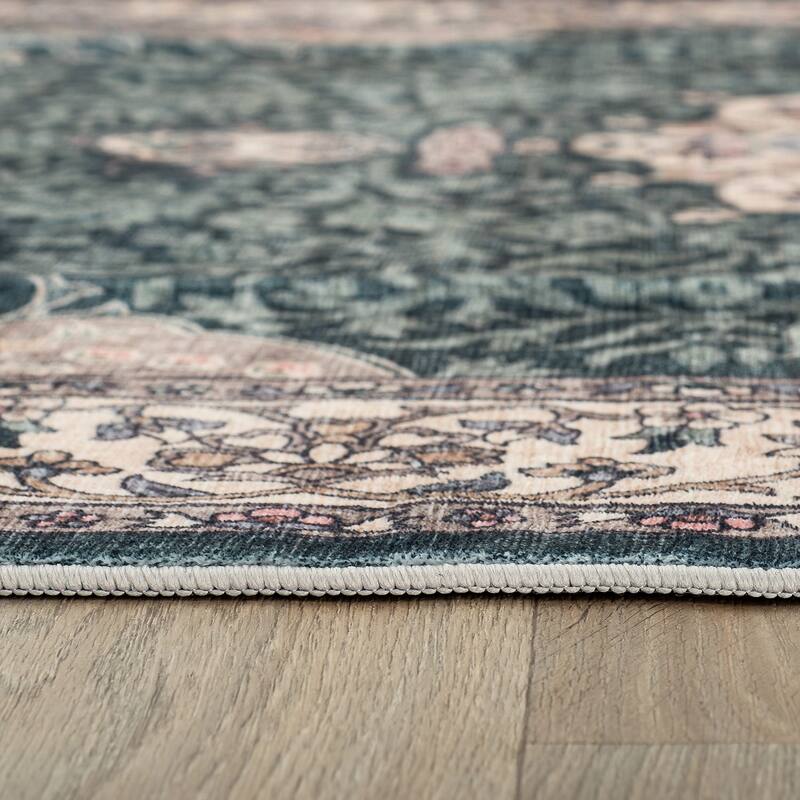 World Rug Gallery Traditional Oriental Medallion Washable Non Slip Area Rug