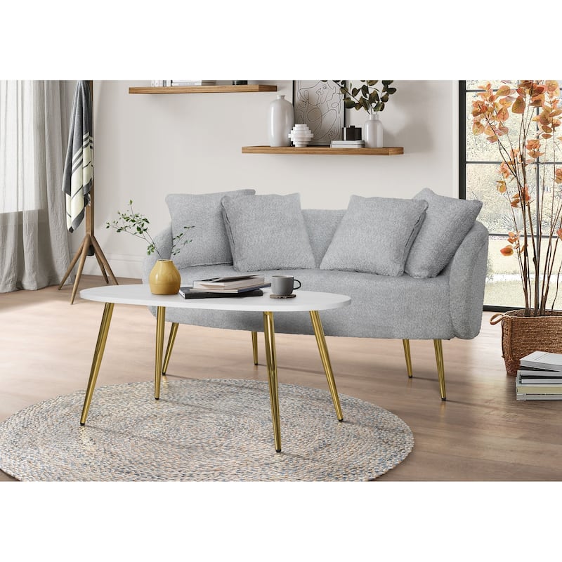 Molly Boucle Fabric Arm Chair with Ottoman