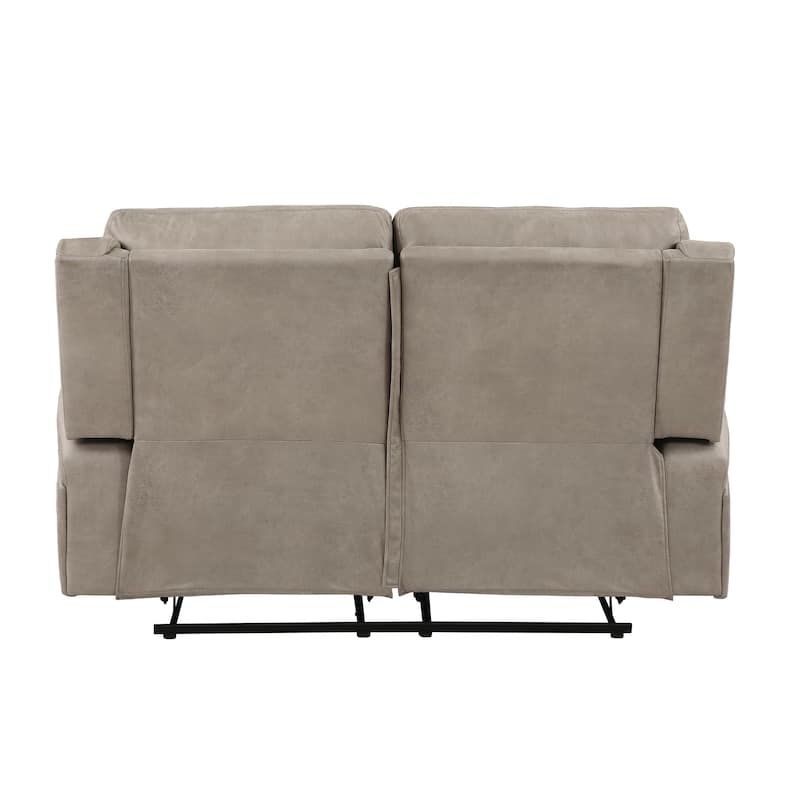 Mabel 2-Piece Polished Microfiber Manual Reclining Sofa Set