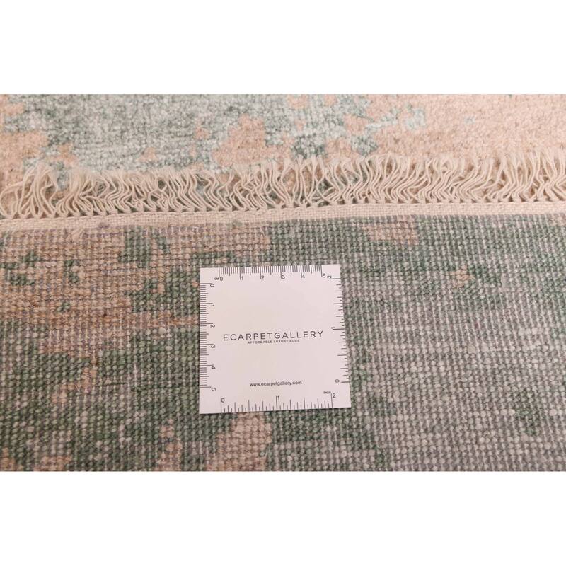 ECARPETGALLERY Hand-knotted Legacy Teal Silk, Wool Rug - 2'7 x 19'6