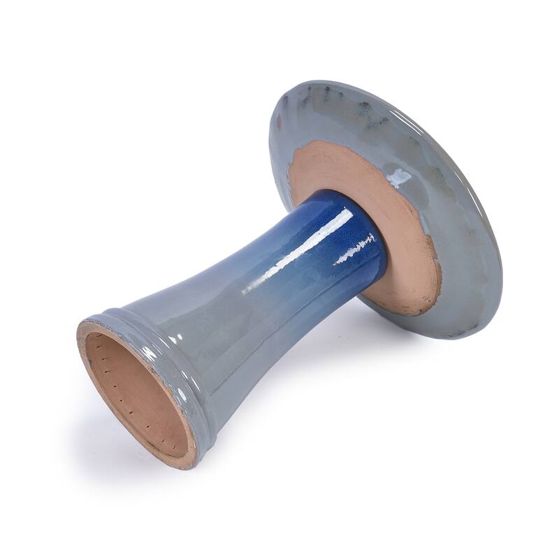 Anmytek Ceramic Bird Bath for Outside Tall Pedestal Glazed Birdbaths