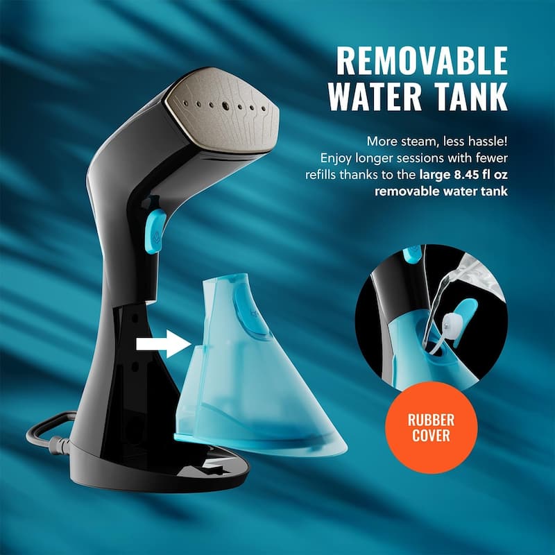 Pursteam Handheld Garment Steamer - Powerful Wrinkle Remover, 3 Steam Settings, Large Water Tank, Fast Heating for Home, Travel