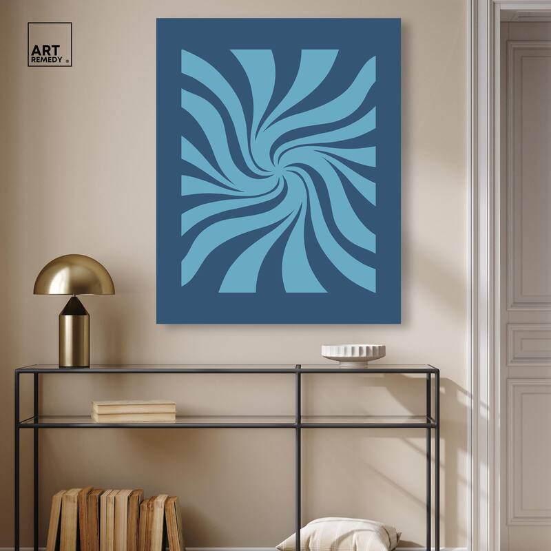 Carnaval Retro Blues Canvas by Art Remedy, Gallery Wrapped