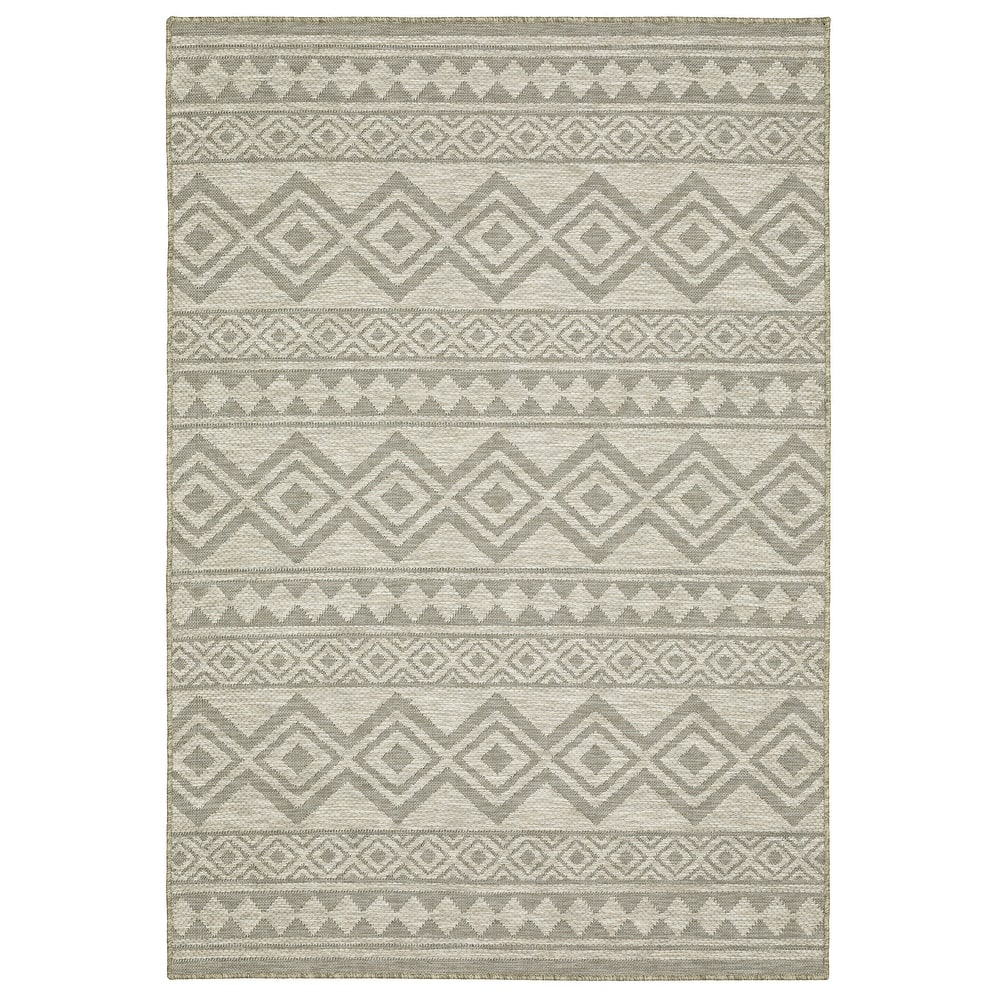 Vista Home Tangelo Diamond Banded Tan/Black Ultimate Performance Area Rug.